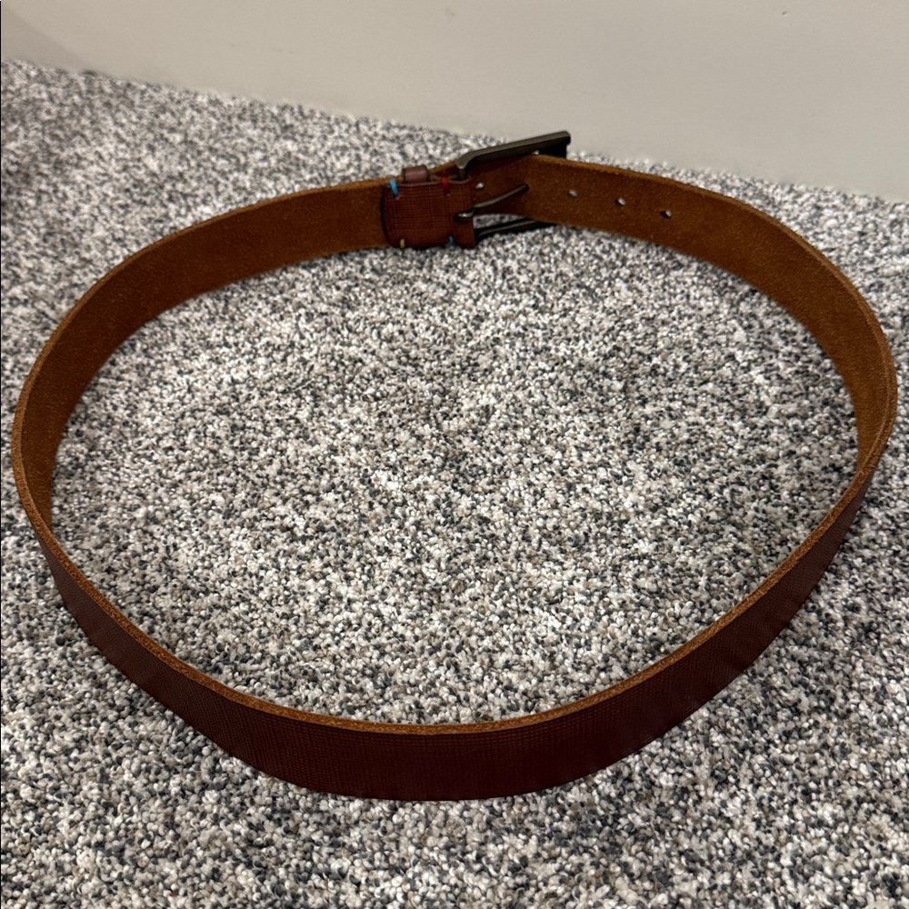 Men's Brown Full Grain Cow Hide Minimalist Classic Original Penguin Belt Size 40 - Picture 6 of 11
